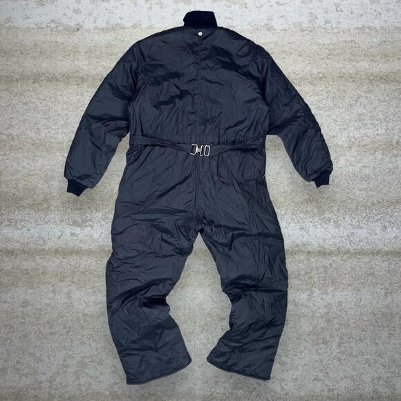 Vintage Snow King Snow Suit Jet Black Baggy Wide Leg Fit Coveralls Insulated 90s - Picture 1 of 4
